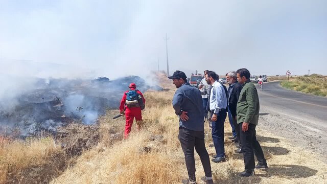مانور مدیریت بحران و آتش‌سوزی در اراضی حسین‌آباد عاشوری شهرستان بهار